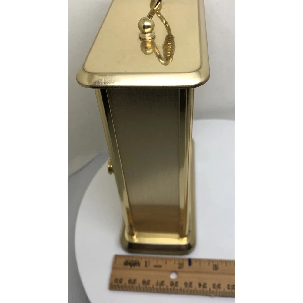 Vintage Bulova Clock Heavy‎ Brass Quartz Mantel Clock, Germany, Sears, Works!